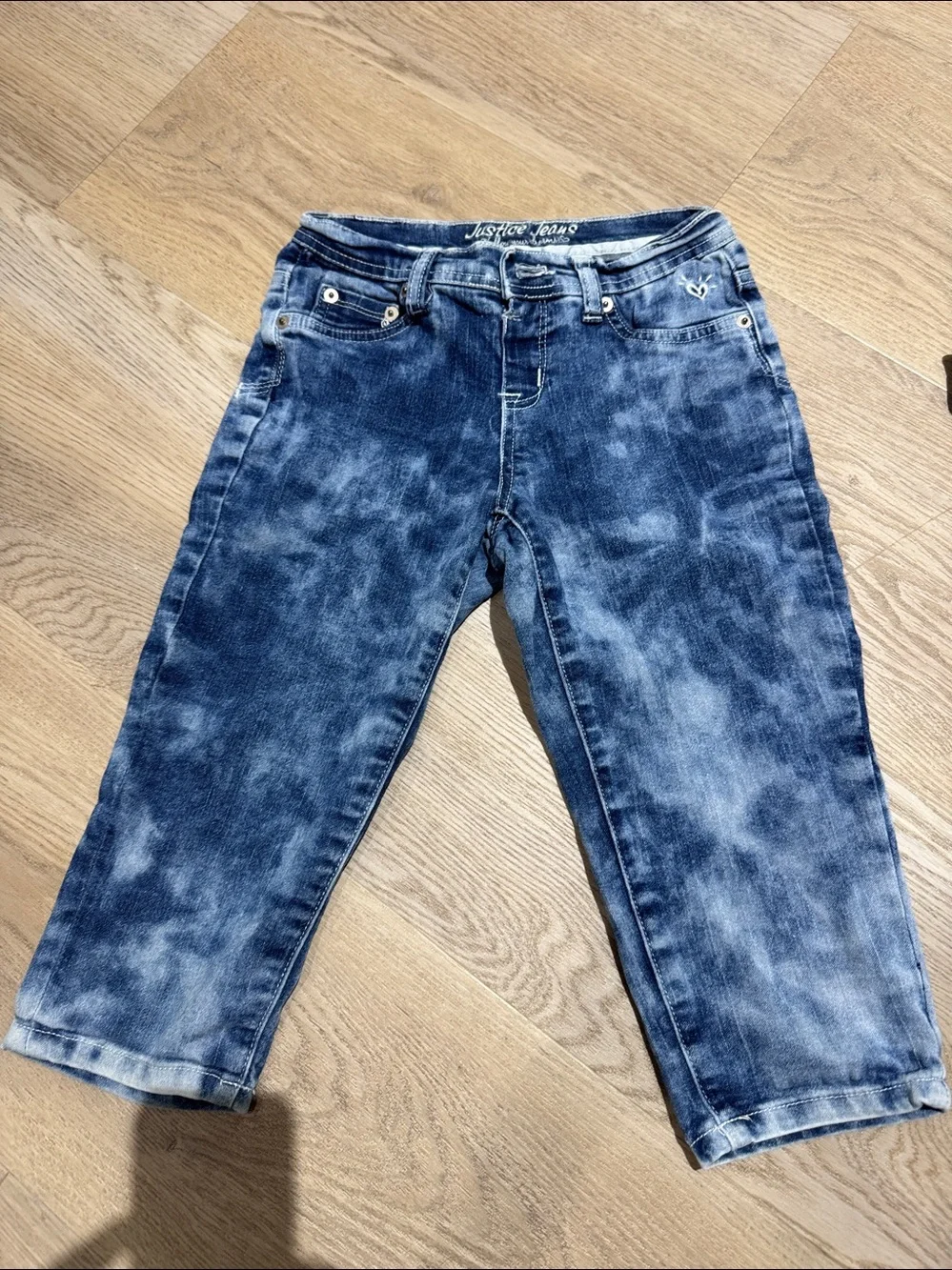 Bundle of 2 Justice Light and Dark Blue Kids Denim Shorts